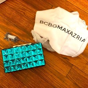 BCBG MaxAzria turquoise colored jeweled bag